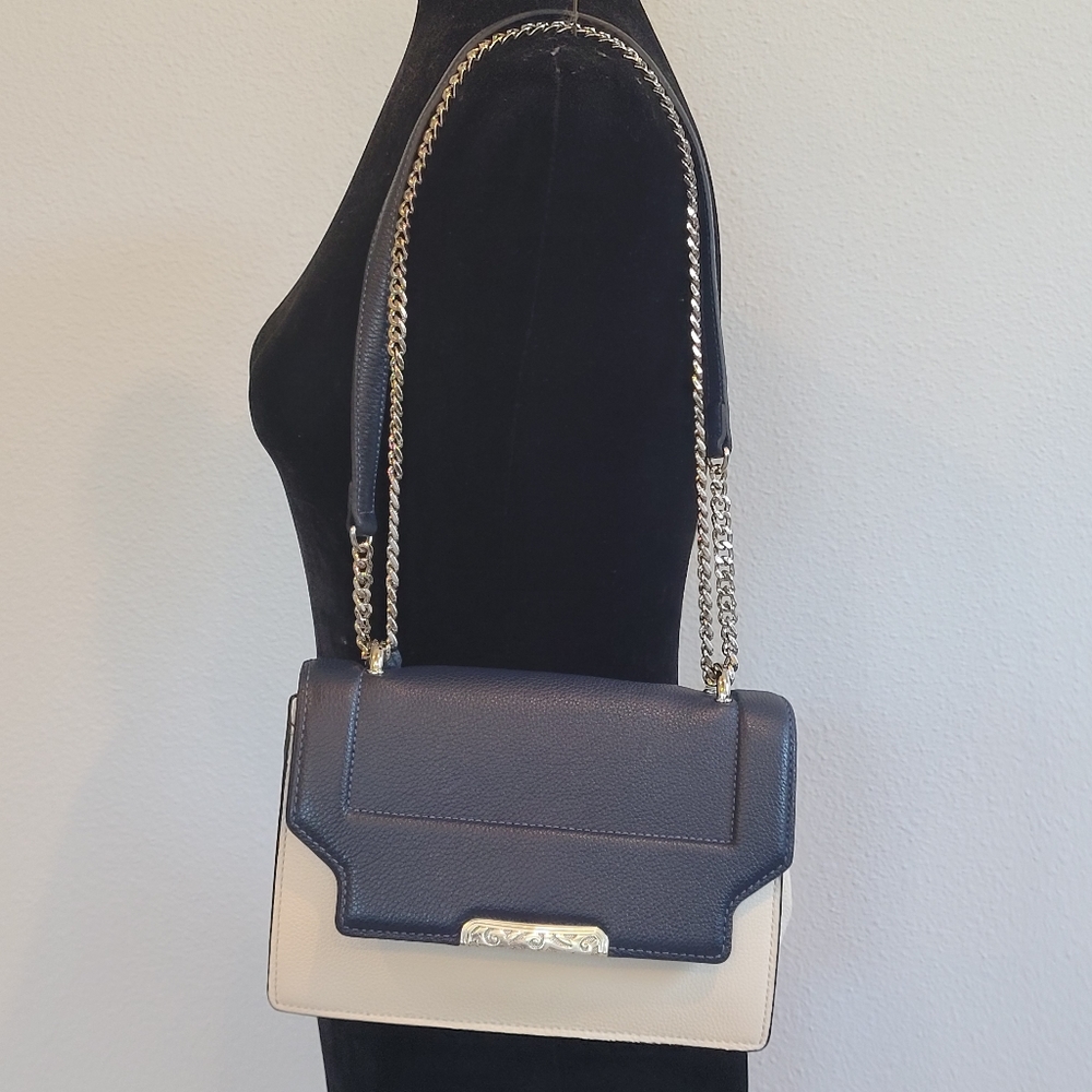 NWT Brighton Navy & White Leather Purse